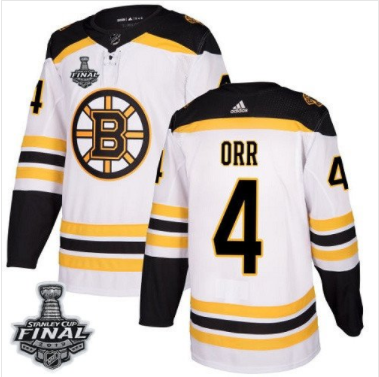 Bruins #4 Bobby Orr Weiß 2019 Stanley Cup Final Stitched